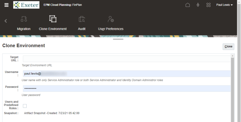 Migration with Clone Environment – Random EPM Notes