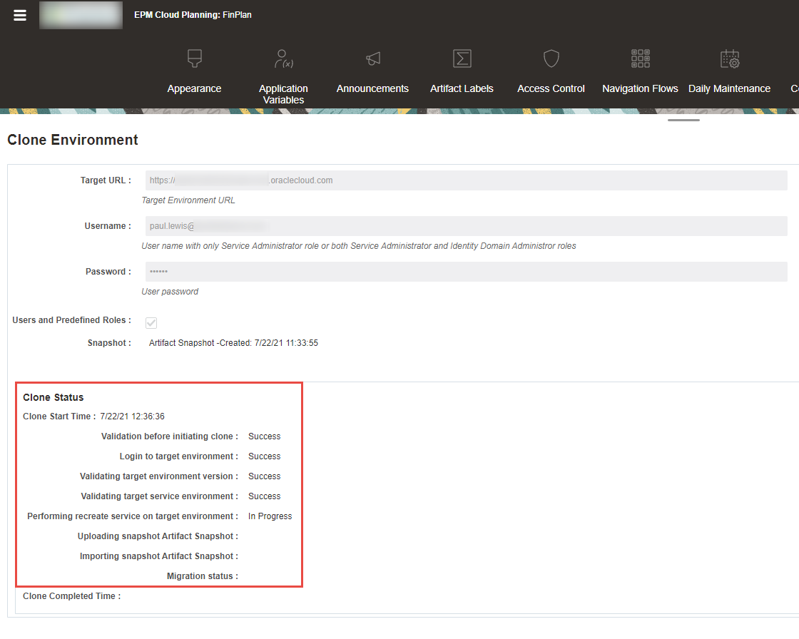 Migration with Clone Environment – Random EPM Notes