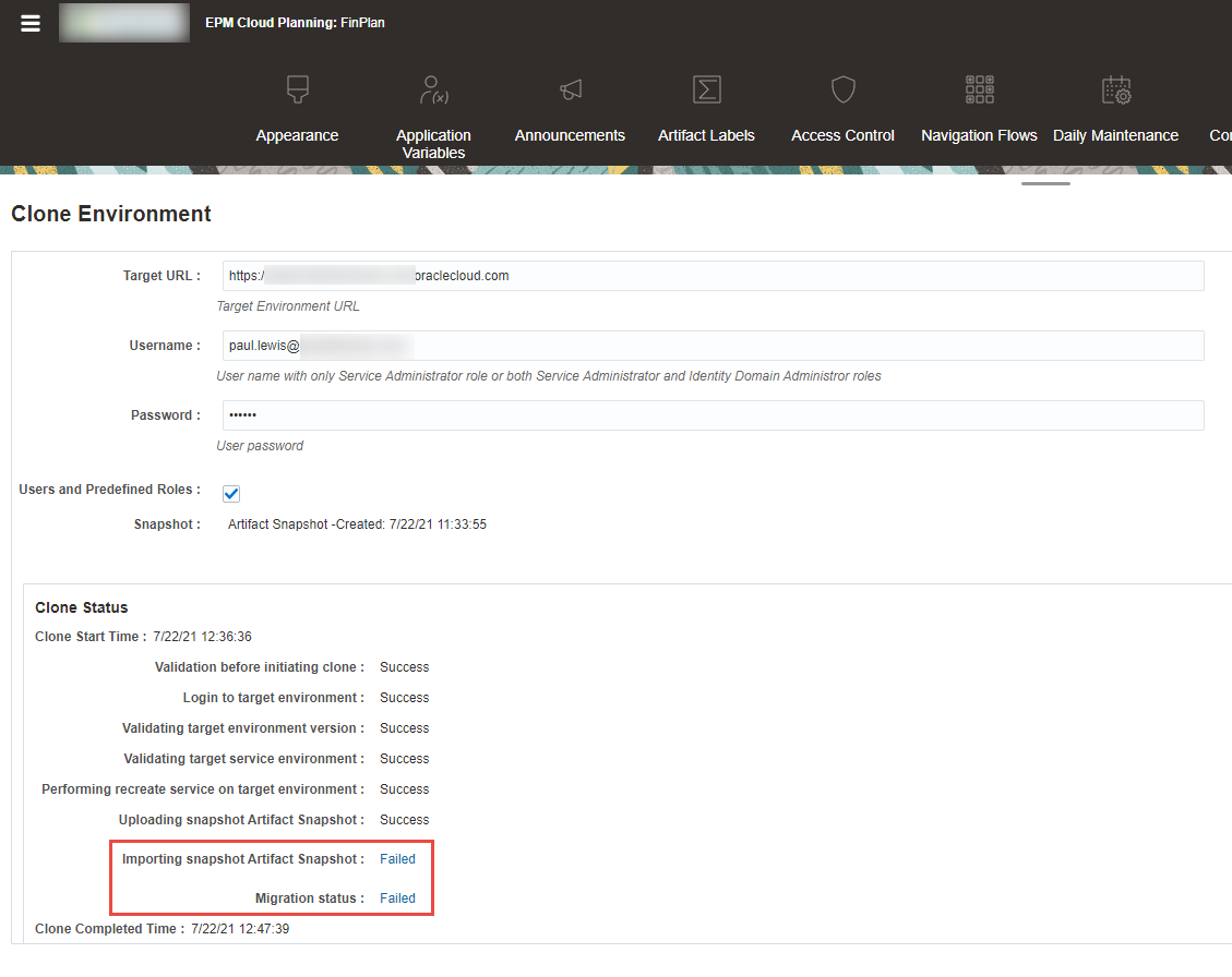 Migration with Clone Environment – Random EPM Notes