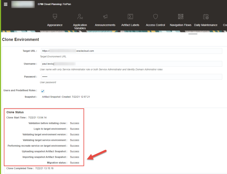 Migration with Clone Environment – Random EPM Notes