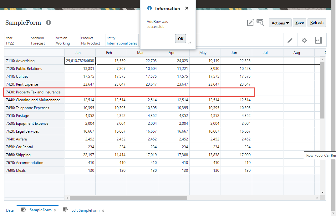 Add Row to Form – Random EPM Notes