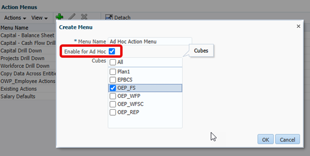 Ad Hoc Action Menu – Random EPM Notes